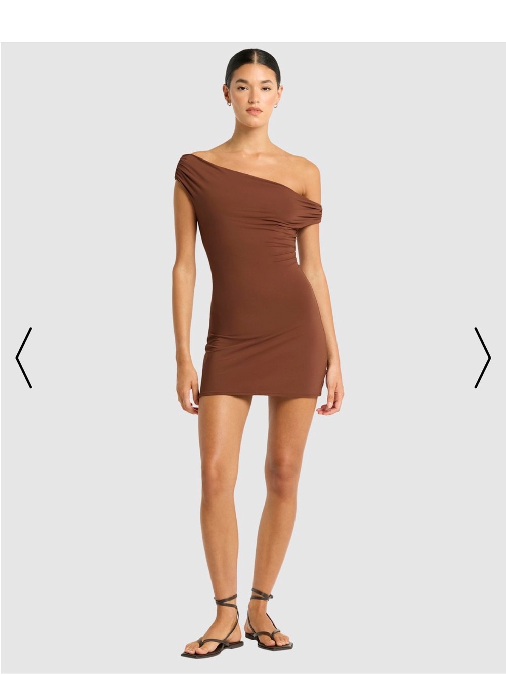 NWT. Bond-eye Seimwear Brand Sleeveless Nixi Mini Dress in Arabica Brown M/L